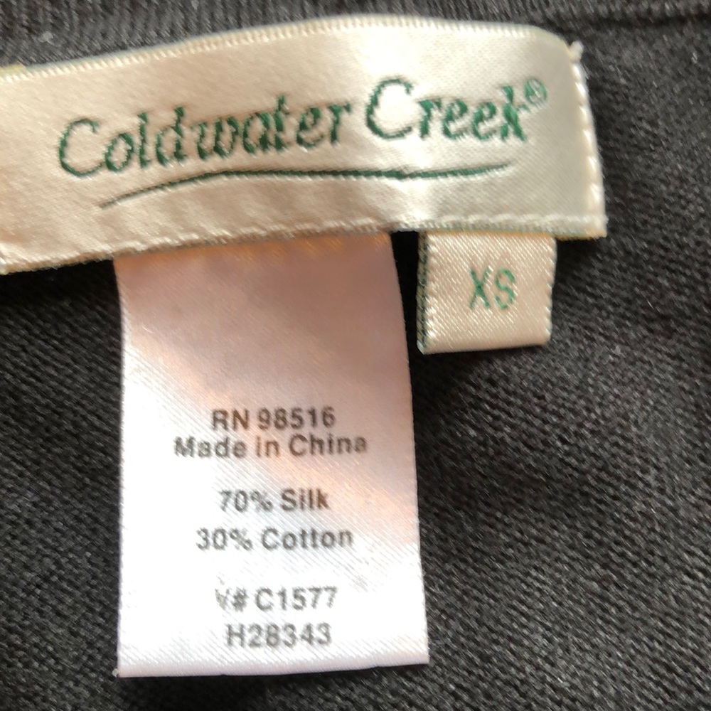 Coldwater Creek Xs Black Silk/Cotton Sweater - image 2